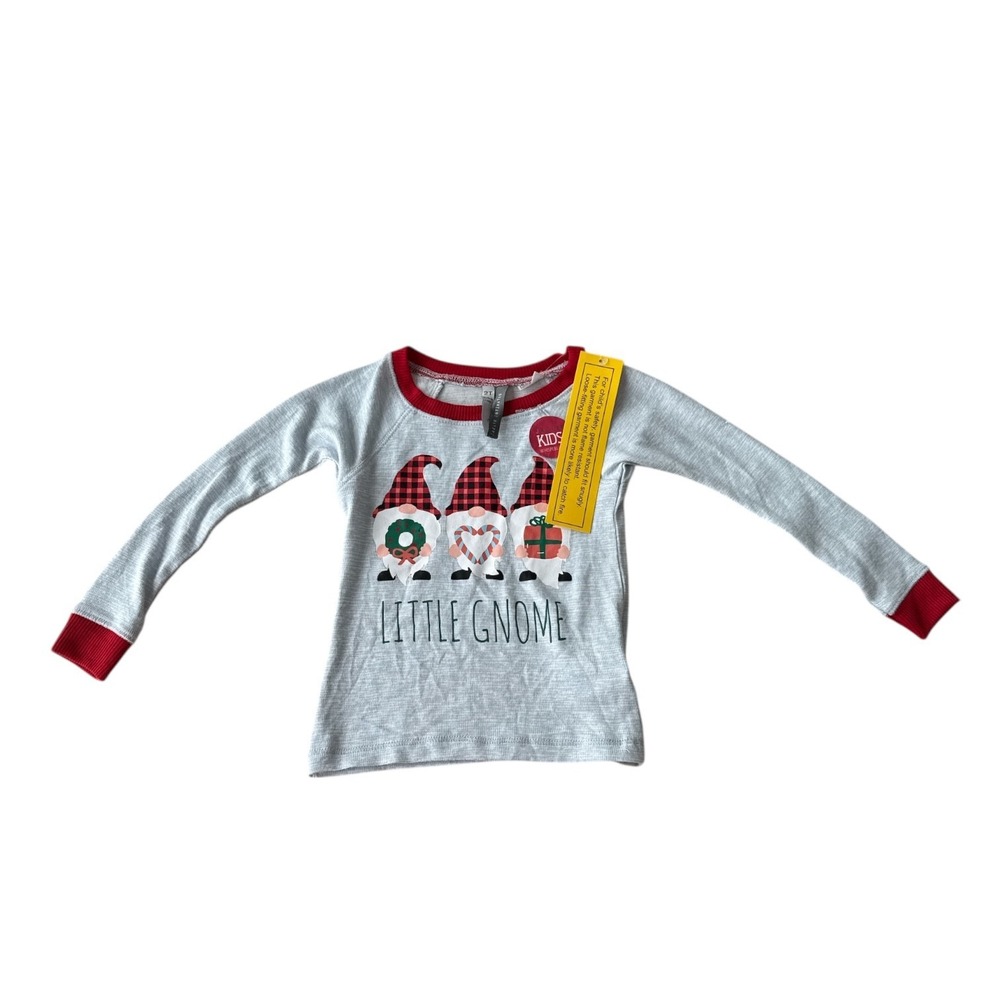 Jaclyn Intimates Boys Gnome‎ Christmas Set 2T Snug Fit Black Red Plaid Sleepwear